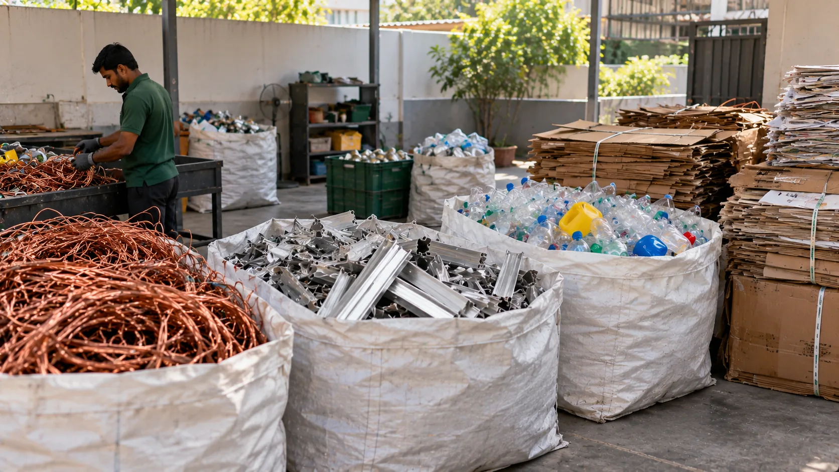 Sorted recyclable materials prepared for recovery channels